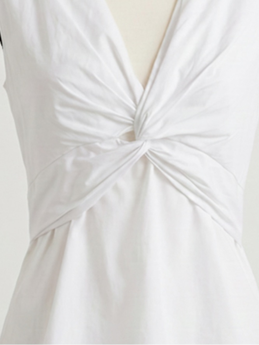 The Row White Twist-Front Sleeveless Top | Deep V | Size 6 (US S/M) - Picture 3 of 10